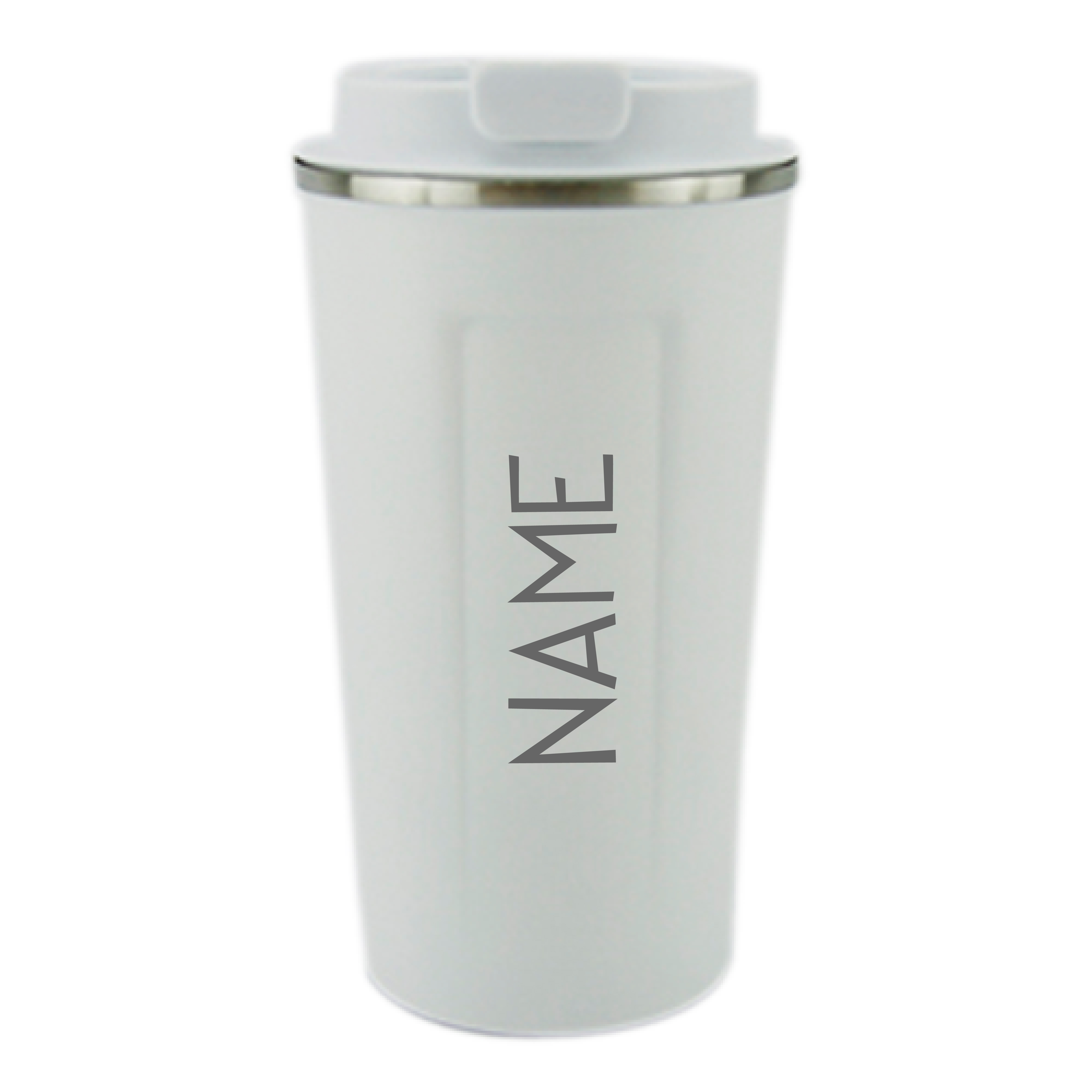 Personalised White Insulated Coffee Tumbler with Lid